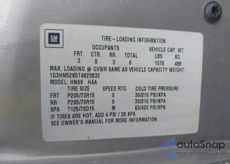 1996 Oldsmobile 88 Ls из США, поврежденный, VIN 1G3HN52K5T4820832